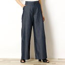 【18SS】『雑誌 FUDGE 5月号掲載商品』DENIM WIDE TROUSERS/フレッドペリー(レディス)(FRED PERRY)