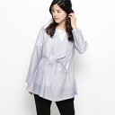 Lブラウス(◆【洗える】ベルテッドドロストシャツ)/エッシュ(esche)