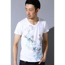 花柄プリントVネックTシャツ/ハイストリート(HIGH STREET)