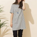 ボーダー切替アシメチュニックTシャツ/ピサーノ(PISANO)