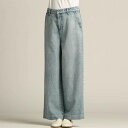 【NEW】【雑誌掲載】綿麻ECOブリーチデニムワイドパンツ