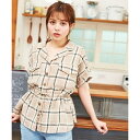 開襟ドロストチェック柄シャツ/イング(INGNI)