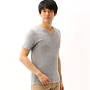 針抜き杢VネックTシャツ/テットオム(TETE HOMME)