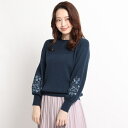 【洗える】フラワー刺繍ニットプルオーバー/スーナウーナ(SunaUna)