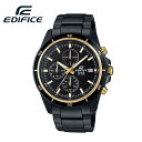 【電池交換無料チケット配布中・安心2年保証・サイズ調整無料】CASIO カシオ EDIFICE エディフィス 1/10秒クロノグラフ マットブラック イエローゴールド EFR-526BK-1A9 スポーツウォッチ 限定モデル つや消し 黒 金【即納】【楽ギフ_包装】【楽天BOX コンビニ受取対象商品】