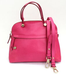 【FURLA】<strong>フルラ</strong> <strong>パイパー</strong> レザー ハンドバッグ ピンク 2WAY ショルダー【中古】