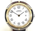 【HERMES】エルメス クリッパー CL4.420 SS GP ホワイト ゴールド コンビ クオーツ ボーイズ レディース CL4.420【中古】