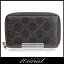 【GUCCI】グッチレザー コインケース ラウンドファスナー 財布 ブラウン G金具 GG柄 グッチシマ255452 美品【中古】