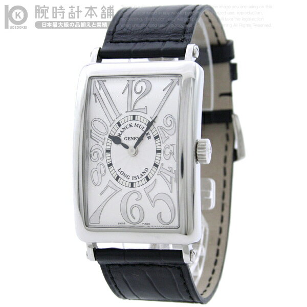 フランクミュラー FRANCK MULLER ロングアイランド LONG ISLAND 1002 QZ L.IS 銀RE黒革 メンズ 腕時計 #97926