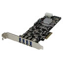StarTech.com Ltd. SuperSpeed USB 3.0 4ポート増設PCI Express/ PCIe x4 インターフェースカード 4個の専用5Gbpsチャネル UASP対応 電源端子付き PEXUSB3S44V
