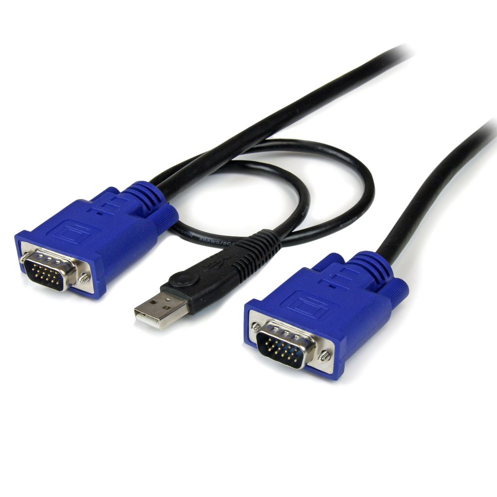 3m パソコン自動切換器専用ウルトラスリムKVMケーブル 2 in 1 USB/VGA KVMケーブル(ブラック) USB A/D-Sub 15ピンーD-Sub 15ピン SVECONUS10