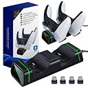 即納TiMOVO PS5コントローラー 充電スタンド PS5 / Switch Pro/Xbox One/X/S/Coreコントローラー対応 コントローラー充電器 USB給電式 急速充電 2台同時充電可能 置くだけで充電 充電LED指示ランプ付き ブ