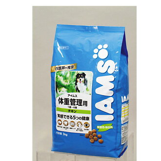  【ワンちゃんの体重管理に最適の低脂肪タイプ。避妊・去勢手術を受けた1歳以上の成犬、運動量の少ない成犬にもおすすめ。】アイムス 体重管理用（成犬1〜6歳用　3kg） 【合計7000円以上で送料無料】