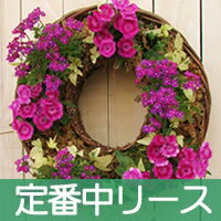 お花で作るハンギングリースセット（中サイズ/寄せ植え・宿根草10.5cmポット向き)【リース中サイズセット】宿根草/寄せ植え向きハンギング/ドーナツリース/リース型プランターセット（人気）