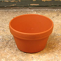 ドイツ製テラコッタミニ陶器鉢（SAG10-0）ワイヤーゲージのラウンド型にちょうど収まる（ミニプランター・素焼きテラコッタ鉢）