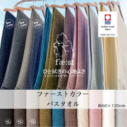 <strong>今治タオル</strong> <strong>ファーストカラー</strong> バスタオル 【約60×120cm】吸水タオル 長綿あま撚糸（SYBYS)綿100%タオル 沈降試験1秒未満の実績