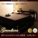 チェストベッド クイーン【Grandluna】【スタンダードポケットコイルマットレス付き】ダークブラウン モダンデザイン・大型サイズチェストベッド【Grandluna】グランルーナ【代引不可】