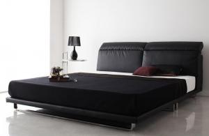 【ポイント20倍】リクライニング機能付き・モダンデザインローベッド Plutone プルトーネ ゼルトスプリングマットレス付き ダブル【代引不可】