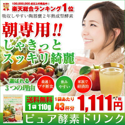 ピュア酵素ドリンク 110g 43杯分 1杯あたり28円 酵素 ファスティング ダイエット…...:1fukuya:10019700