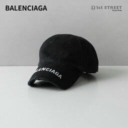 【4/25限定！2人に1人が当選★エントリーで最大100％ポイントバック】<strong>バレンシアガ</strong> BALENCIAGA <strong>キャップ</strong> ブラック 帽子 ブランドロゴ ベースボール<strong>キャップ</strong> 人気 おしゃれ 745132 HAT LOGO VISOR CAP 410B2 1077 BLACK WHITE ユニセックス メンズ レディース