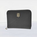 トミーヒルフィガー TOMMY HILFIGER 2つ折り財布 財布 ミニ財布 コンパクト財布 コンパクトウォレット ファスナー財布 TH ELEMENT MED ZA ブラック BLACK メンズ AW0AW11060