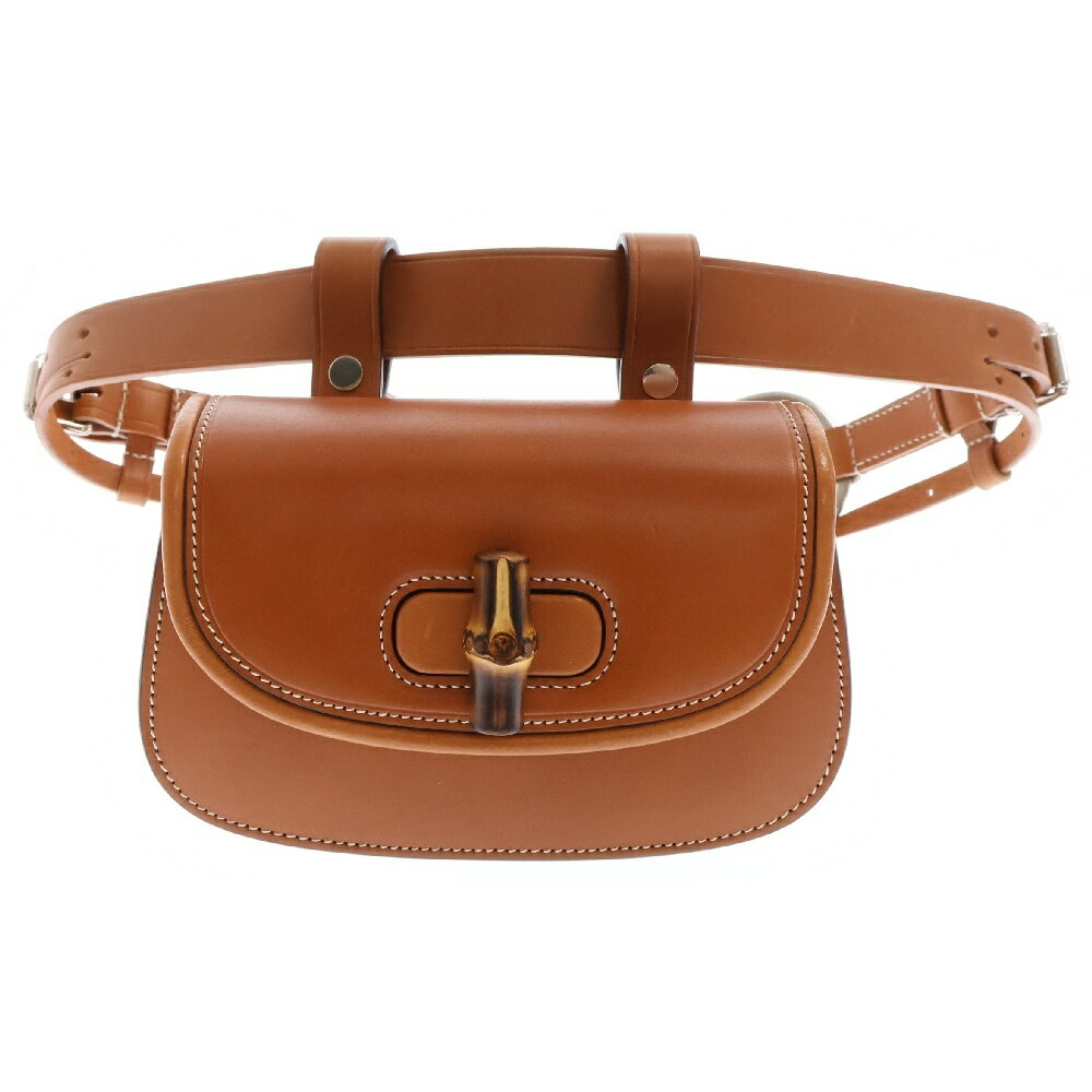 GUCCI(グッチ) バンブー 1947 ミニ ベルトバッグ ブラウン レザー 681137【中古】【程度A】