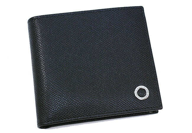 ブルガリ 財布 BVLGARI 革 グレインレザー 2つ折り財布 メンズ ブラック 30396 新品 本物 送料無料