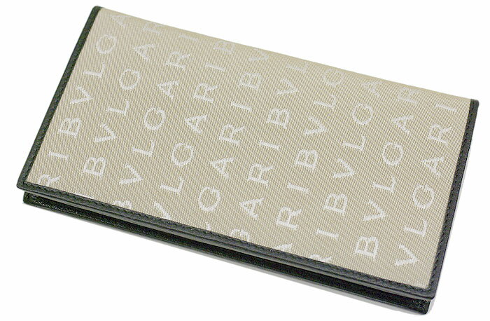 ブルガリ 財布 BVLGARI レッタレ ロゴマニア 長財布 キャンバス レザー ベージュ 31099 新品/本物 送料無料