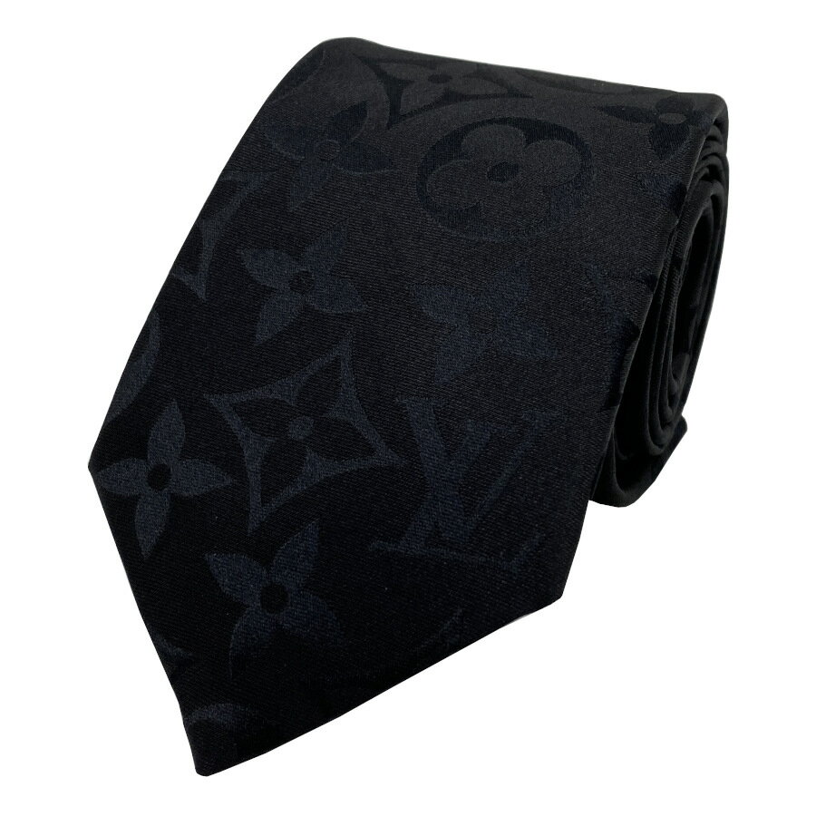国内完売商品【新品】ルイヴィトン LOUIS VUITTON ネクタイ・オール アバウト モノグラム 7CM シルク 100% ブラック 黒 ロゴ モノグラム 男性 メンズ ギフト プレゼント M79406