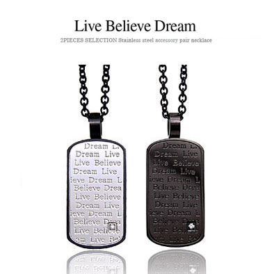 【8/15まで全品送料無料！】■spe0182■ペンダントトップのみ■Live Believe Dream　夢を信じて生きる[ メンズ｜アクセサリー｜ペンダント｜ステンレス｜メッセージ ]