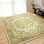花柄 い草ラグマット/絨毯 【ブラウン 240cm×330cm 6畳タイプ】 長方形 空気清浄 除湿効果 〔リビング ダイニング〕