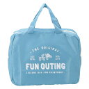 送料無料 6個入り FUN OUTING ポケット収納ミニボストン トラベルボストン ブルー ボストンバッグ 旅行 出張 ビジネス メンズ おしゃれ かわいい デザイン