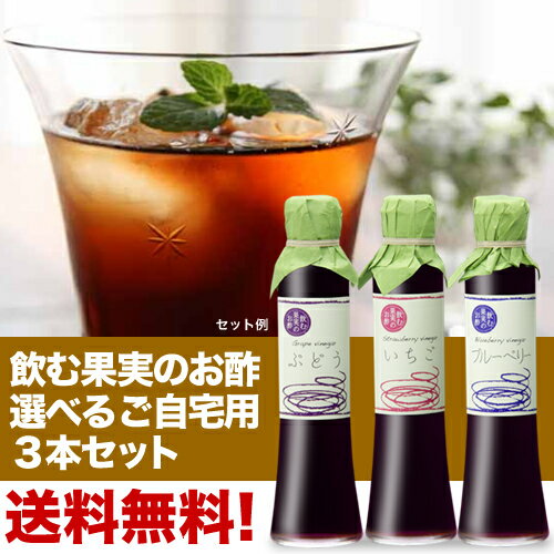 【送料無料】飲む果実のお酢（200ml）お好きに選べるオトクな＜3本セット＞（ご自宅用・包装なし）【飲む酢】【飲むお酢】【果実酢】【フルーツビネガー】