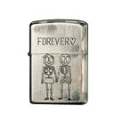 ZIPPO ジッポー ジッポライター スカル フォーエバーラブ 銀メッキいぶし ユーズド仕上げ シルバー 2UDS-FOREVER 【ギフト/プレゼント/喫煙具】【楽ギフ_包装】【RCP】 02P12Oct15