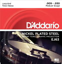 【D'Addario (ダダリオ)】【バンジョー弦】テナーバンジョー弦 ニッケル Medium 4弦 .009-.030 EJ63