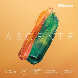 【ネコポス便・送料無料】【D'Addario （ダダリオ）】【ヴィオラ弦】ダダリオ ビオラ弦 Ascente セット Medium Scale A410 MM Medium Tension