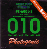【メール便専用、代引き不可】【Photogenic(フォトジェニック) エレキギター弦 PE-600L (3set pack)】