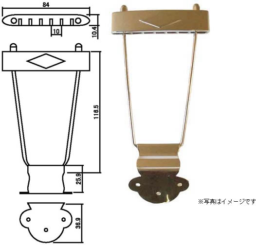 【パーツ】【SCUD（スカッド）】エレキギター用テイルピース　 335タイプ SSG-6C…...:39thanks:10003585