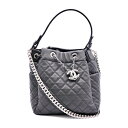 超美品 CHANEL シャネル マトラッセ A91273 巾着ショルダー 2WAY ラムスキン ブラック レディース【本物保証】【中古】