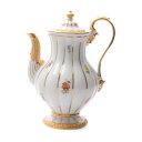 超美品 Meissen マイセン Xフォーム グランツゴールド 金彩小花 ティーポット 磁器 マルチカラー 食器【本物保証】【中古】