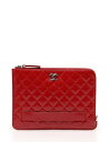 超美品 CHANEL シャネル マトラッセ クラッチバッグ エナメル 赤 ヴィンテージシルバー金具【本物保証】【中古】