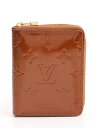 LOUIS VUITTON ルイヴィトン ブルーム モノグラムヴェルニ ラウンドファスナー 二つ折り 財布 M91152 パテントレザー ブロンズ【本物保証】【中古】