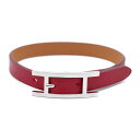 超美品 HERMES エルメス アピ ブレスレット レザー ボルドー シルバー レザー アクセ