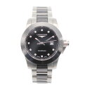 超美品 LONGINES ロンジン コンクエスト 腕時計 L3.257.4.57.7 ステンレススチール セラミック 11Pダイヤ シルバー ブラック文字盤 クオーツ【本物保証】【中古】