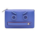 超美品 FENDI フェンディ バッグバグズ クラッチバッグ 7VA350 レザー ブルー グリーン モンスター【本物保証】【中古】
