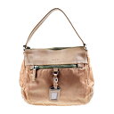 美品 PRADA プラダ ショルダーバッグ ナイロン レザー ピンク系 ワンショルダーバッグ【本物保証】【中古】