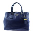 PRADA プラダ トートバッグ ショルダーバッグ BN2794 レザー ブルー 2WAY 【本物保証】【中古】