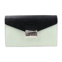 超美品 PRADA プラダ サフィアーノレザー クラッチバッグ ブラック グリーン【本物保証】【中古】