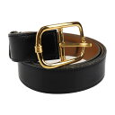 HERMES エルメス ◯T刻印 ベルト レザー ブラック ゴールド金具 表記サイズ 90【本物保証】【中古】