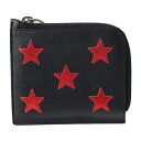 超美品 SAINT LAURENT サンローラン 星柄 コインケース 417797 レザー ブラック系×レッド系 カードケース 財布 小銭入れ【本物保証】【中古】